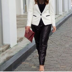 Bebe black sequin pants trousers